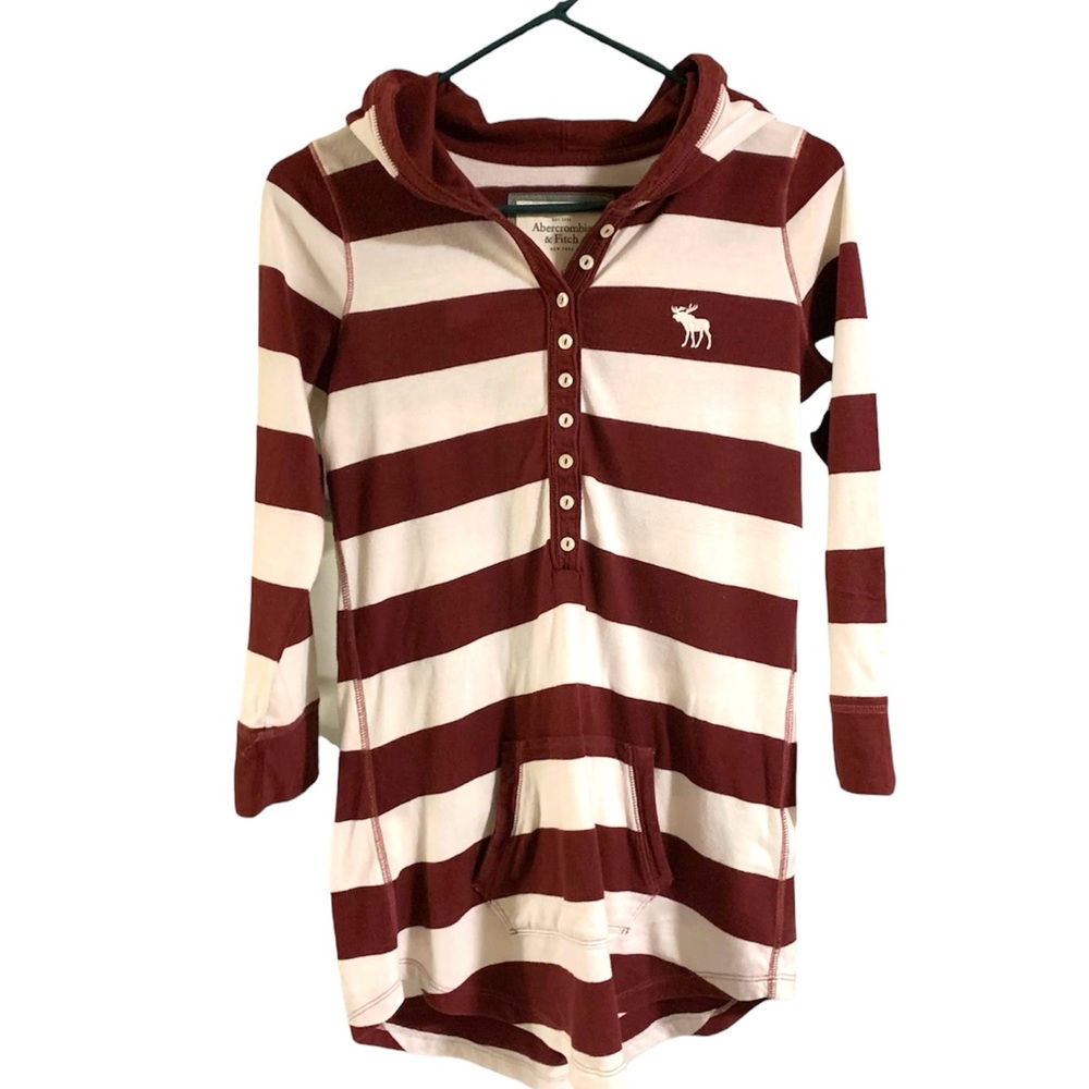 ABERCROMBIE & FITCH I Striped Button-Up Hoodie